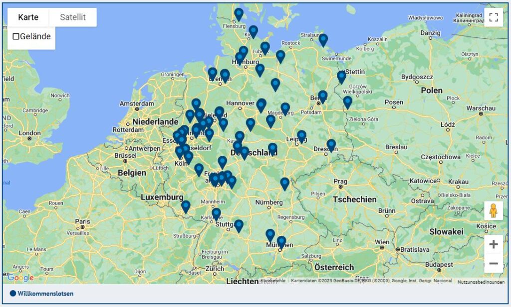 Deutschlandkarte der Willkommenslots*innen